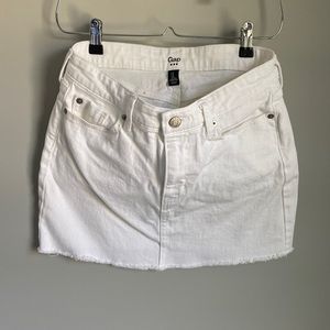 Gap White Jean Skirt
